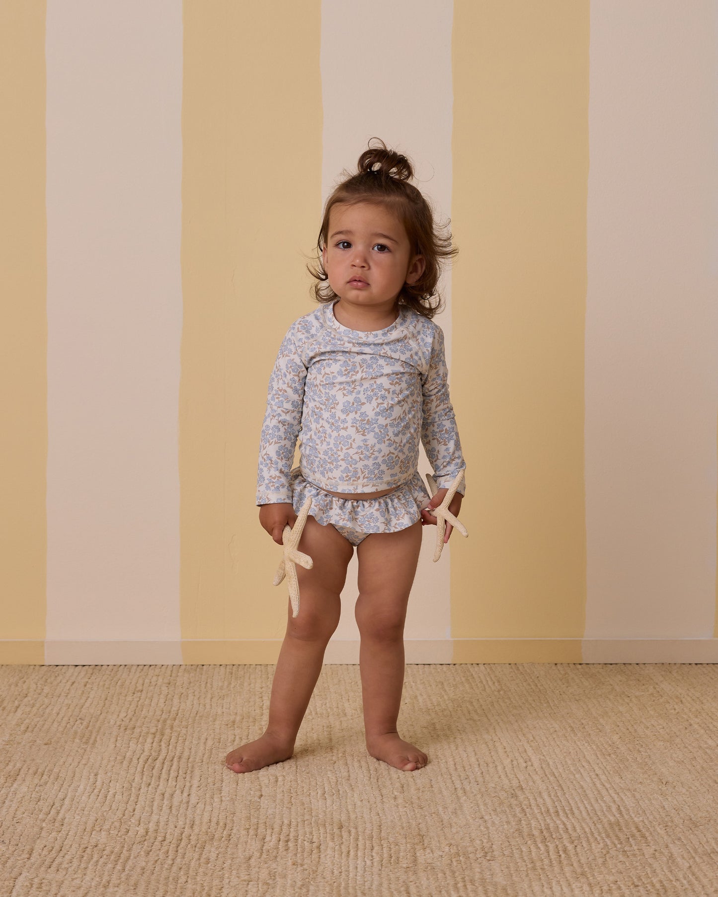 Rylee + Cru - Rashguard Girls Set - Blue Ditsy