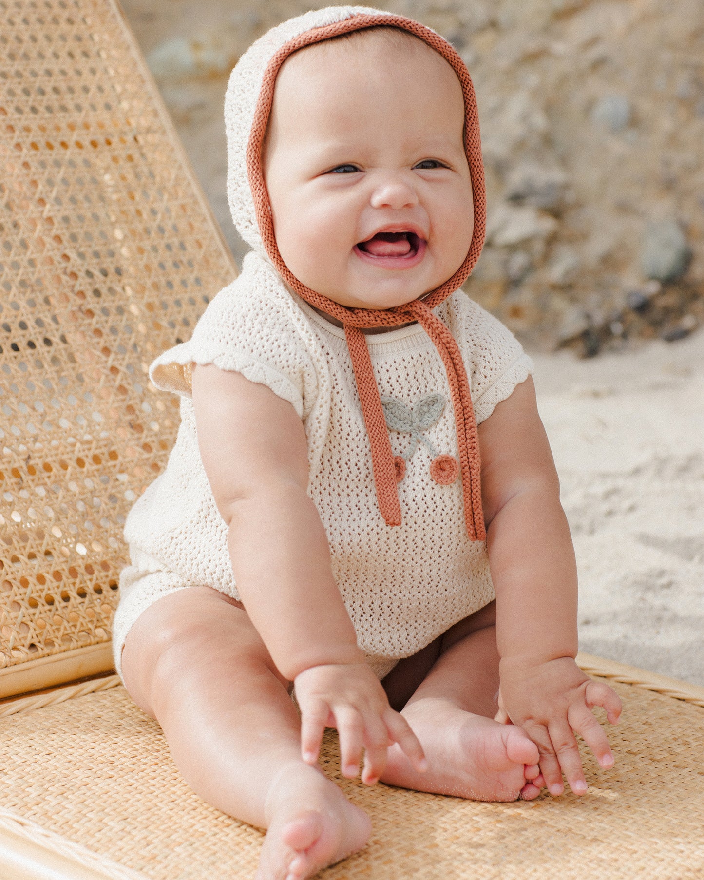 Rylee + Cru - Scallop Knit Baby Set - Cherries