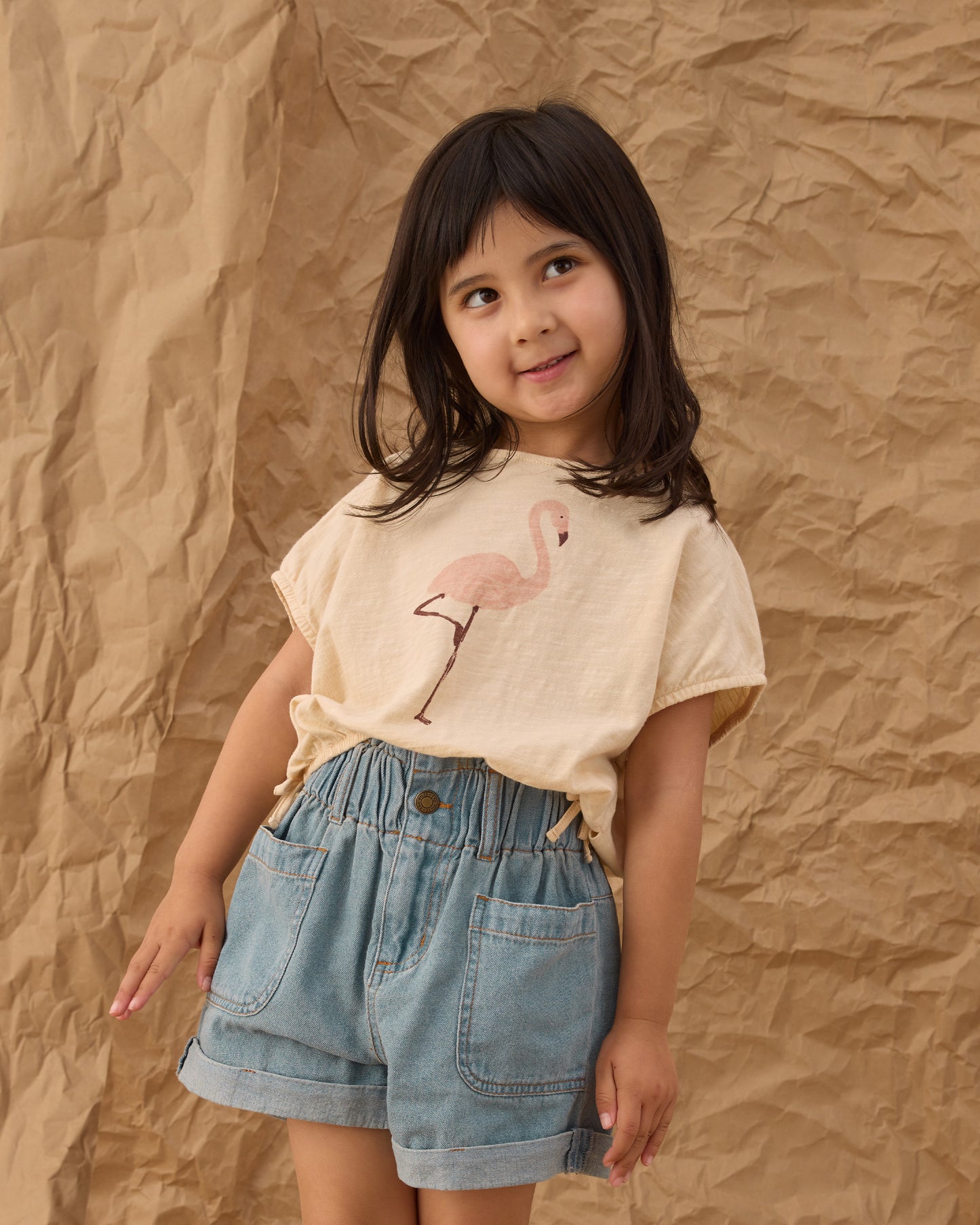 Rylee + Cru - Crop Cinch Tee - Flamingo