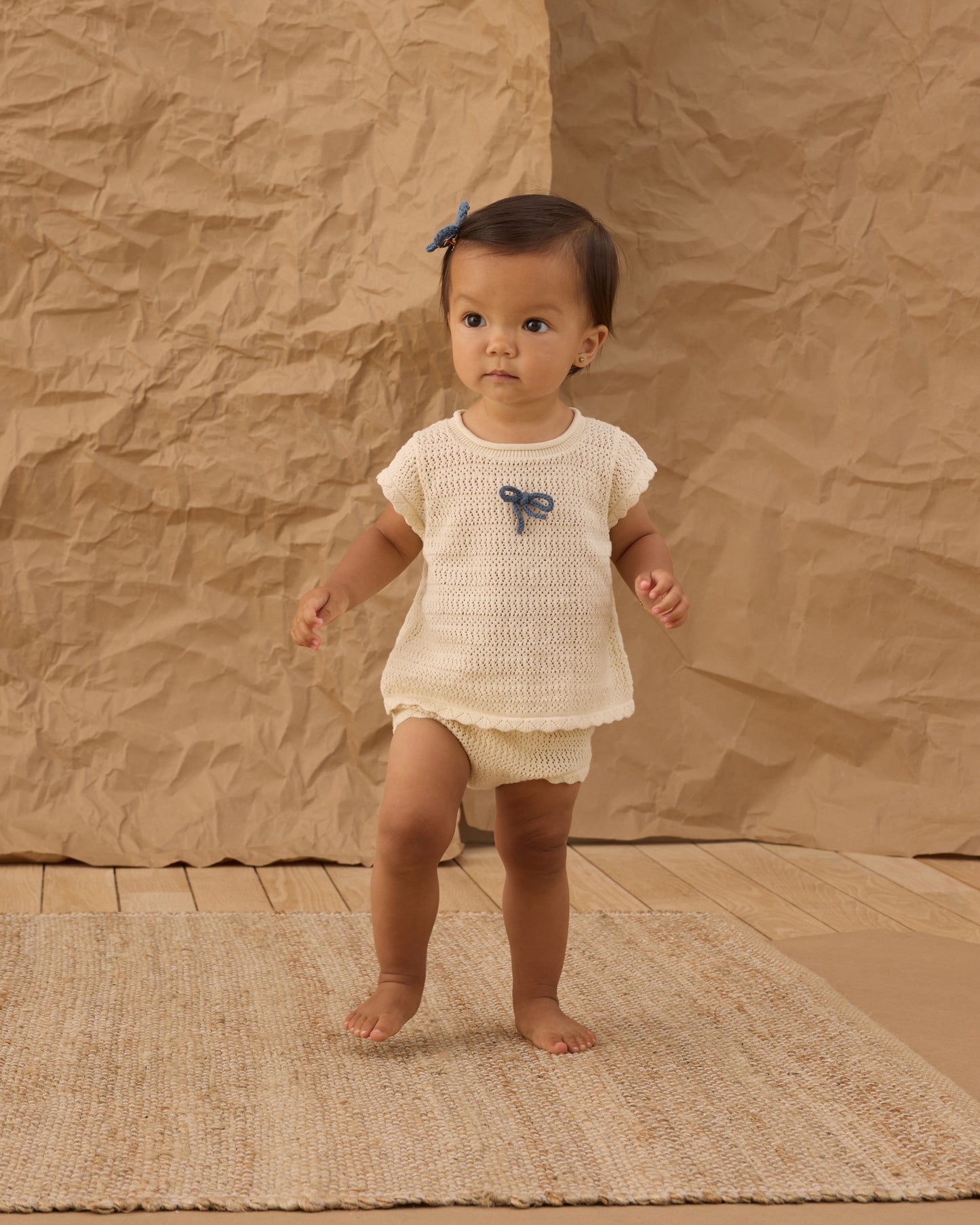 Rylee + Cru - Scallop Knit Baby Set - Natural