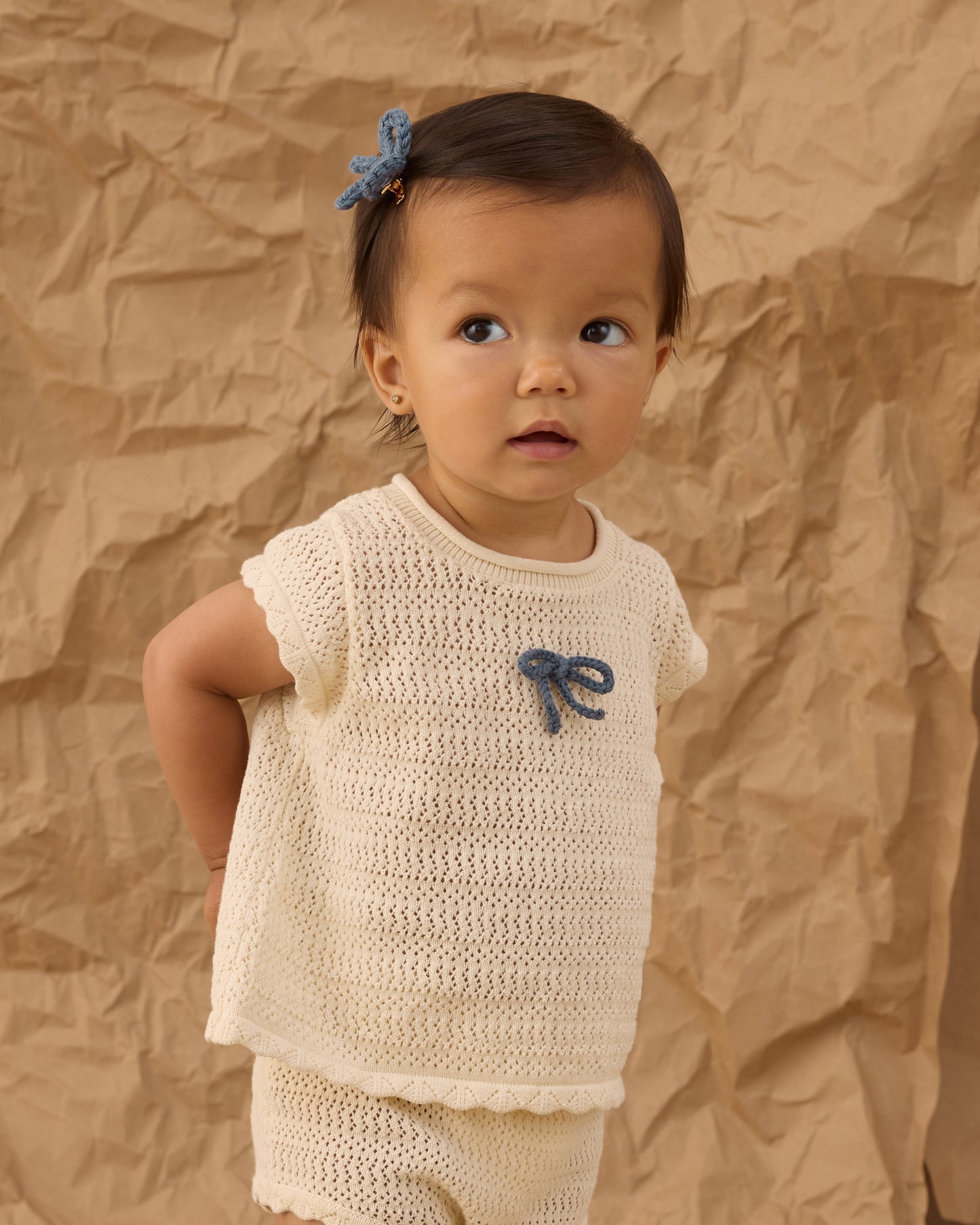 Rylee + Cru - Scallop Knit Baby Set - Natural