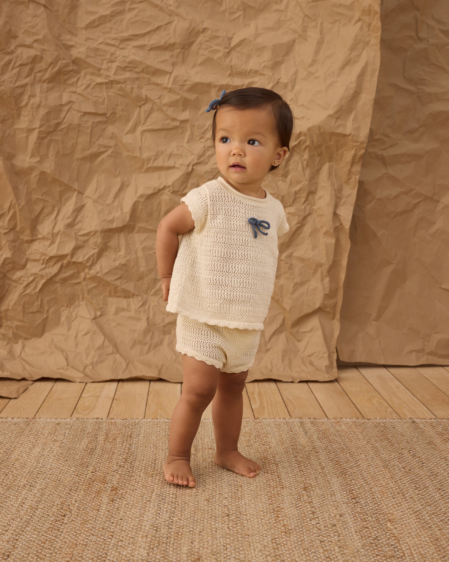 Rylee + Cru - Scallop Knit Baby Set - Natural