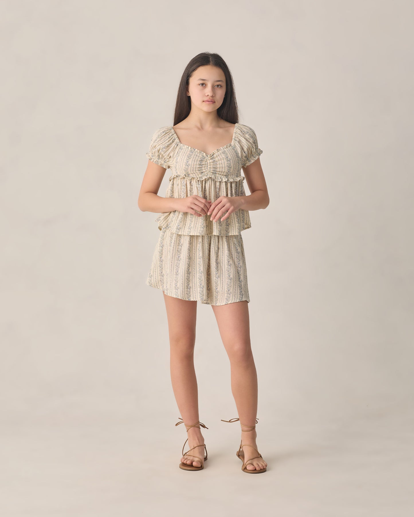 Rylee + Cru - Teen Jubilee Top - Blue Floral