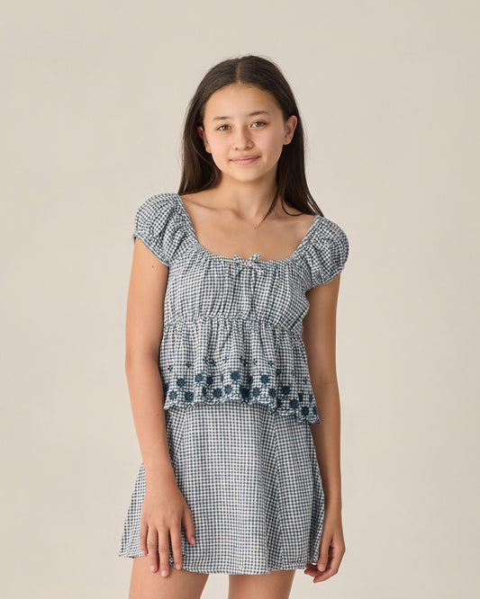 Rylee + Cru - Teen Rachel Skirt - Marine Gingham