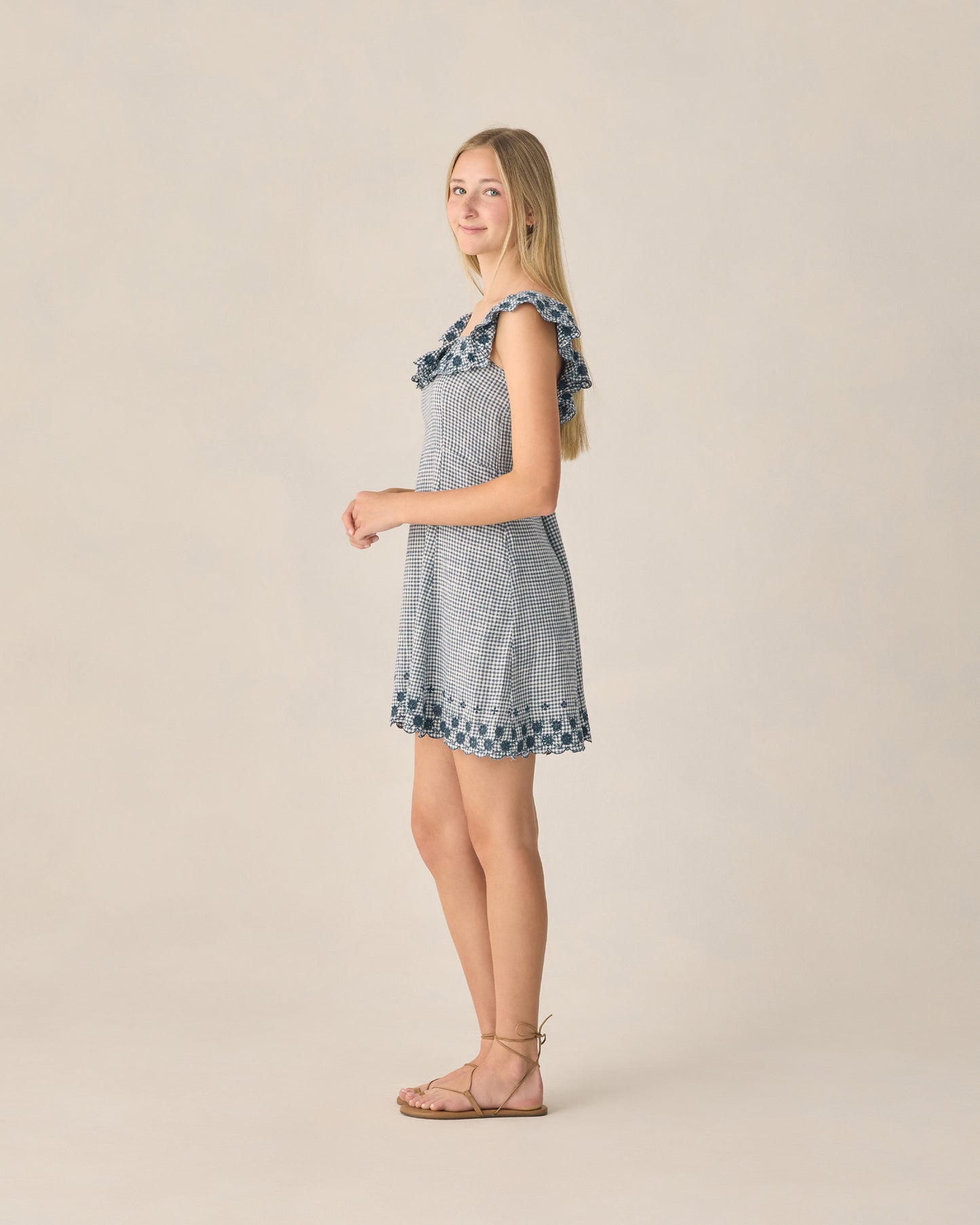 Rylee + Cru - Teen Bianca Mini Dress - Marine Gingham
