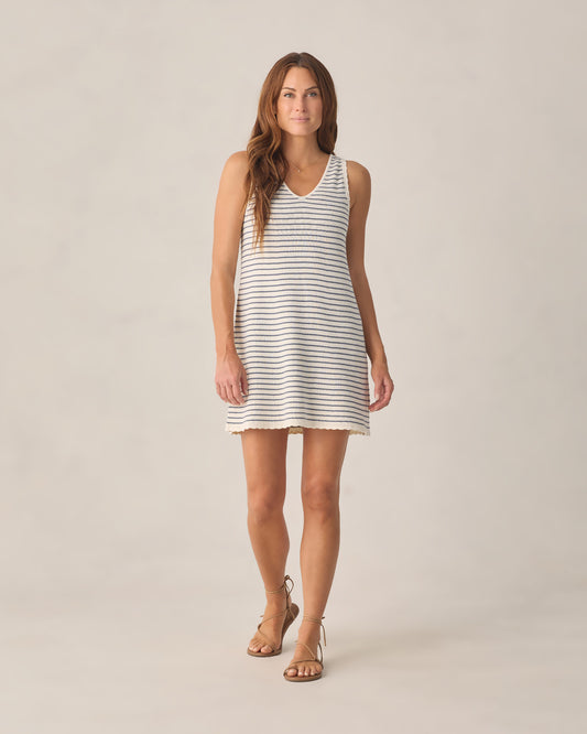 Rylee + Cru - Women's Crochet Tank Mini Dress - Marine Stripe