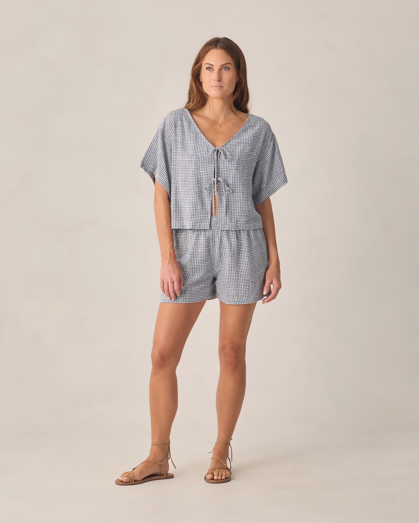 Rylee + Cru - Women's Juniper Set - Marine Gingham