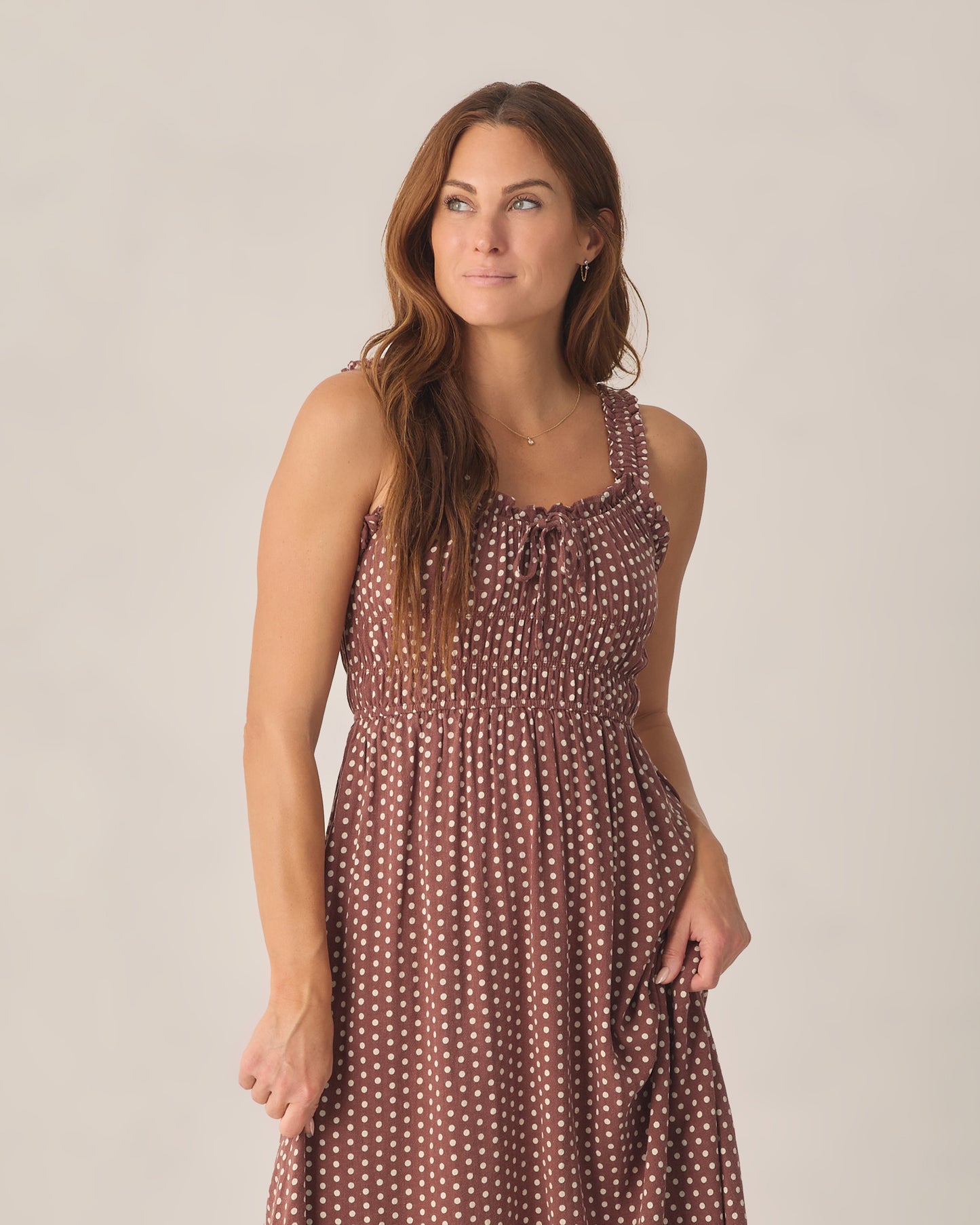 Rylee + Cru - Women's Jane Dress - Chocolate Polka Dot