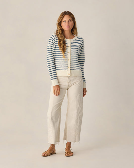 Rylee + Cru - Women's Classic Cardigan - Maritime Stripe