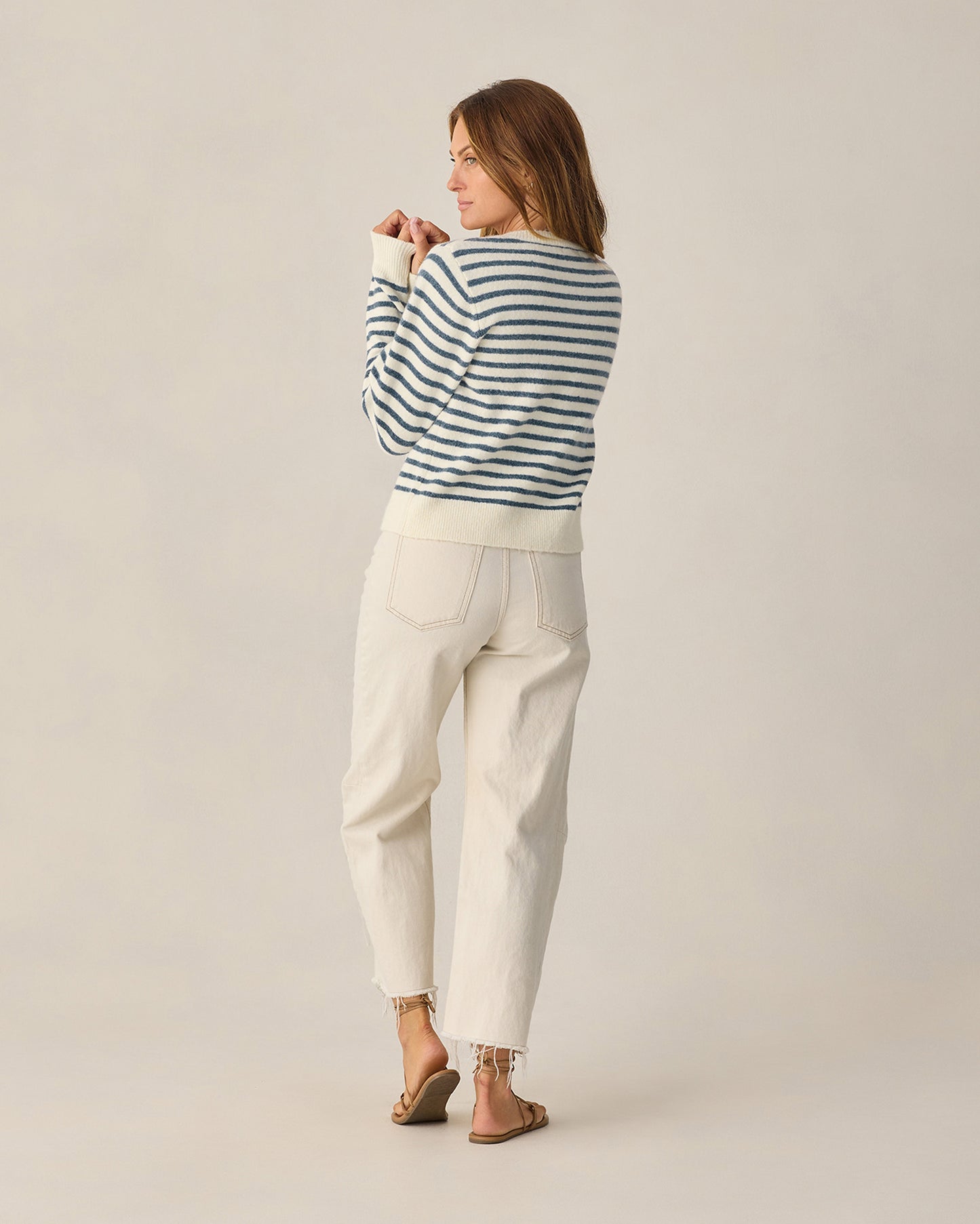 Rylee + Cru - Women's Classic Cardigan - Maritime Stripe