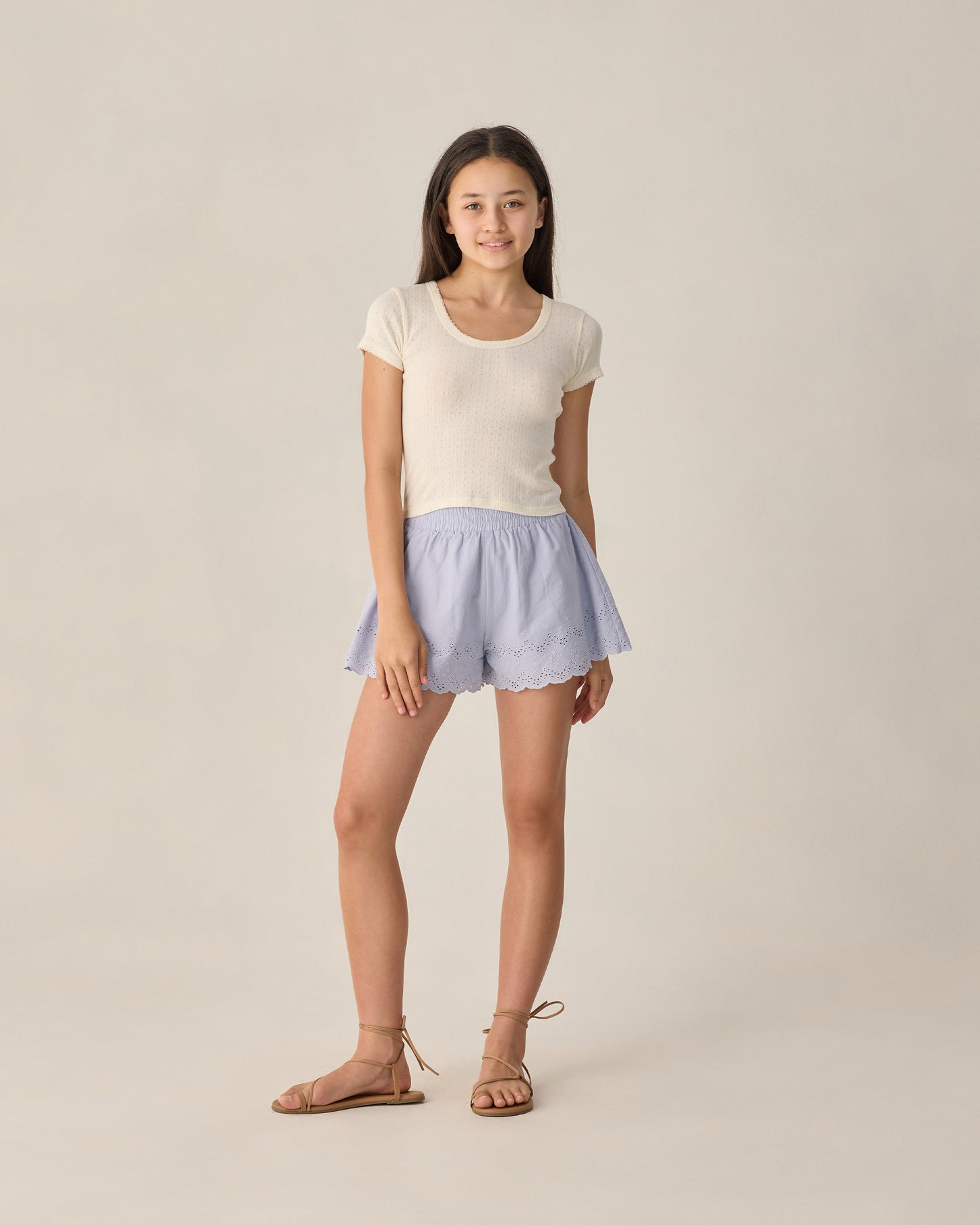 Rylee + Cru - Teen Pointelle Jersey - Ivory