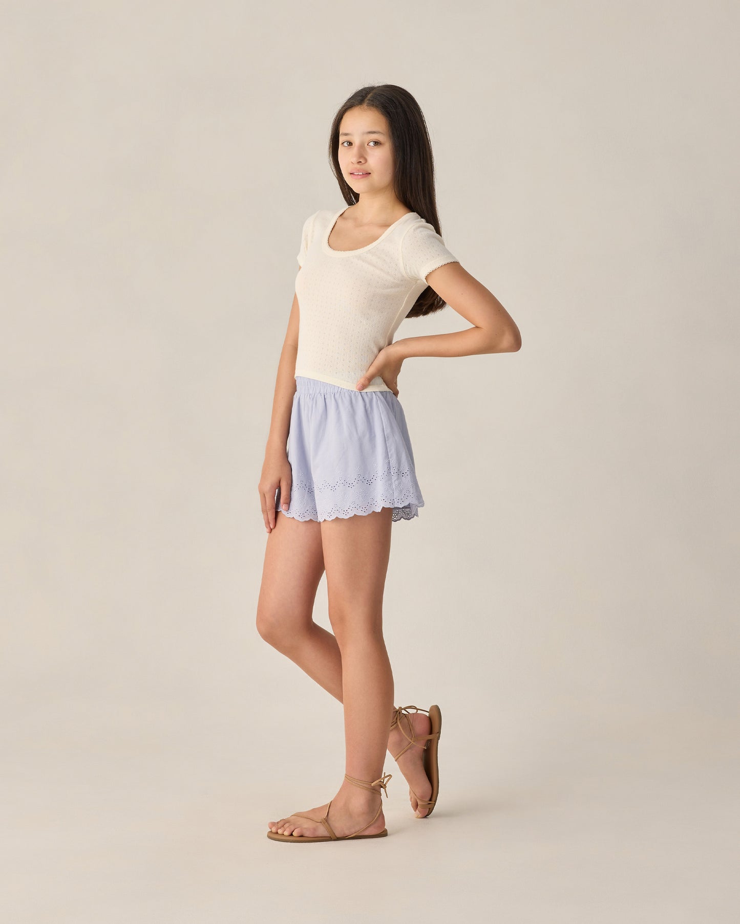 Rylee + Cru - Teen Pointelle Jersey - Ivory