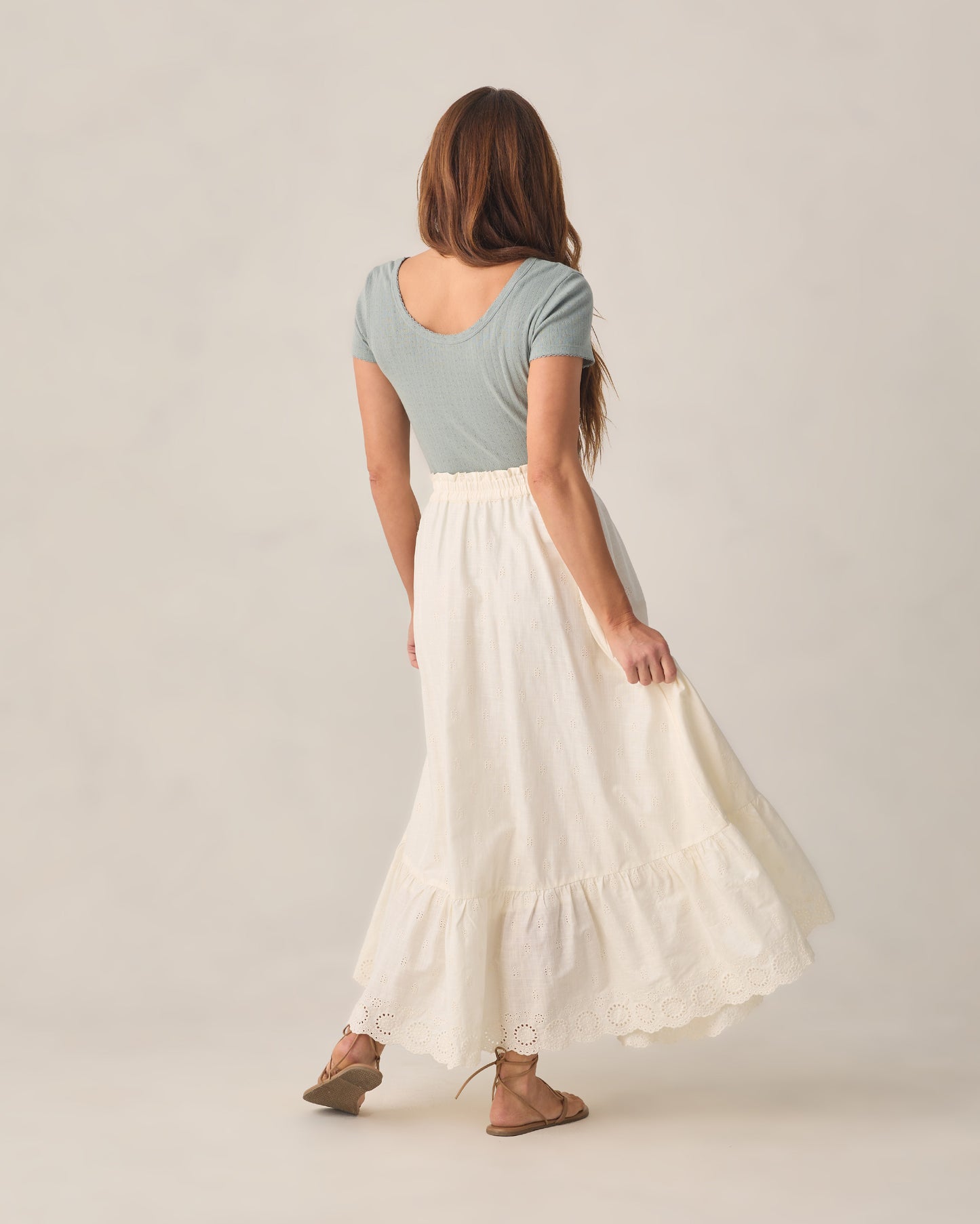 Rylee + Cru - Women's Pointelle Tee - Sea Green