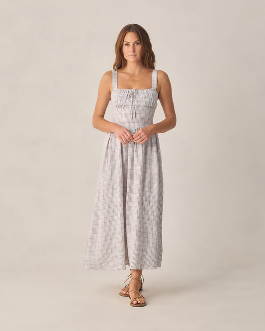 Rylee + Cru - Women's Primrose Maxi Dress - Light Blue Plaid