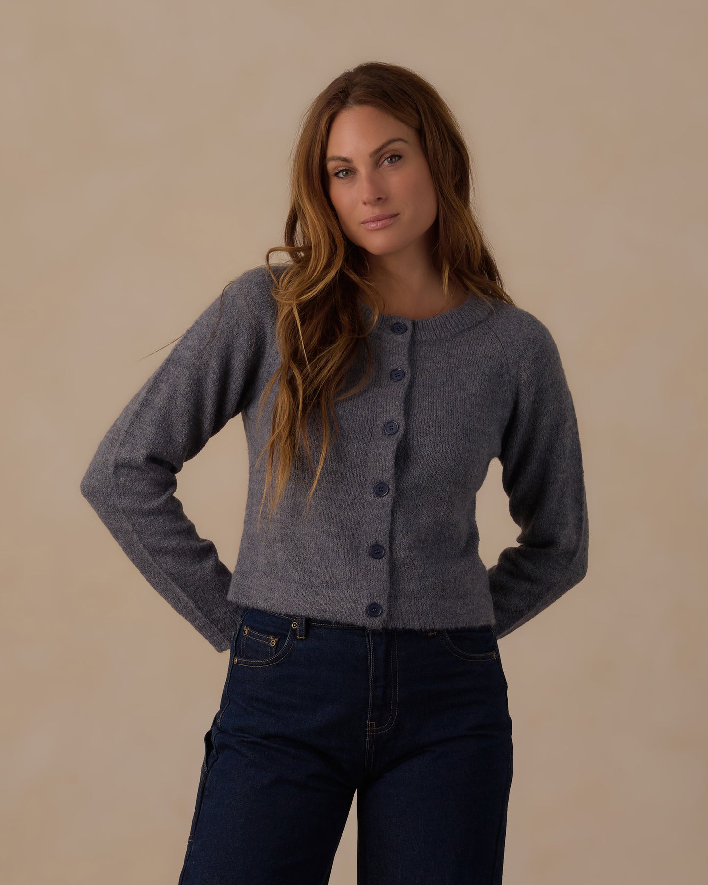 Rylee + Cru - Women's Fuzzy Cardigan - Midnight