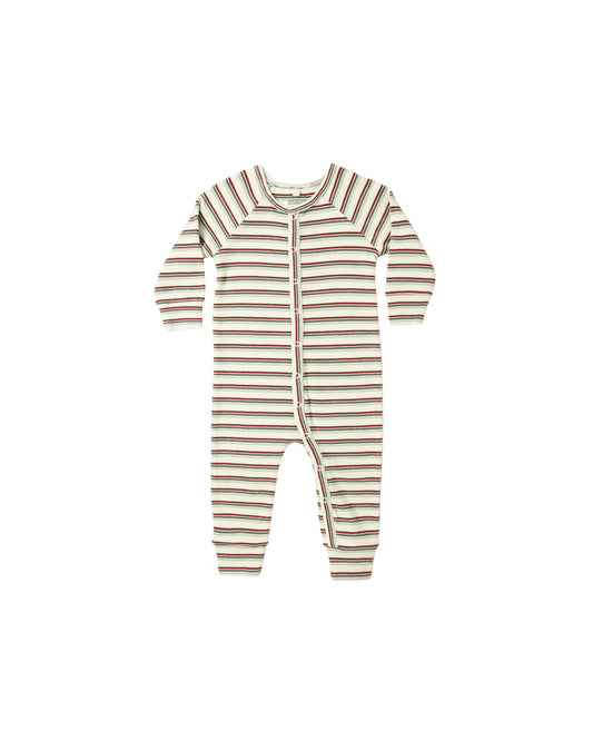 Rylee + Cru - Organic Long John Pajamas - Holiday Stripe