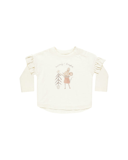 Rylee + Cru - Ruffle Long Sleeve Tee - Mouse