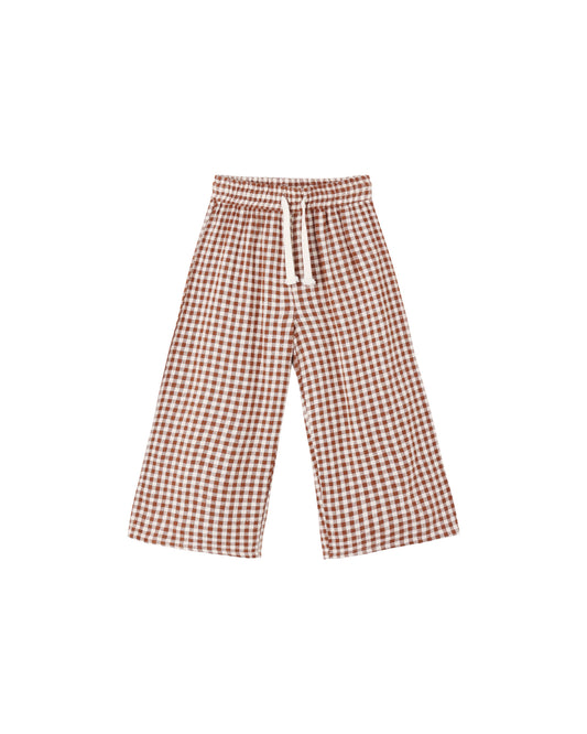 Rylee + Cru - Wide Leg Pant - Brick Check