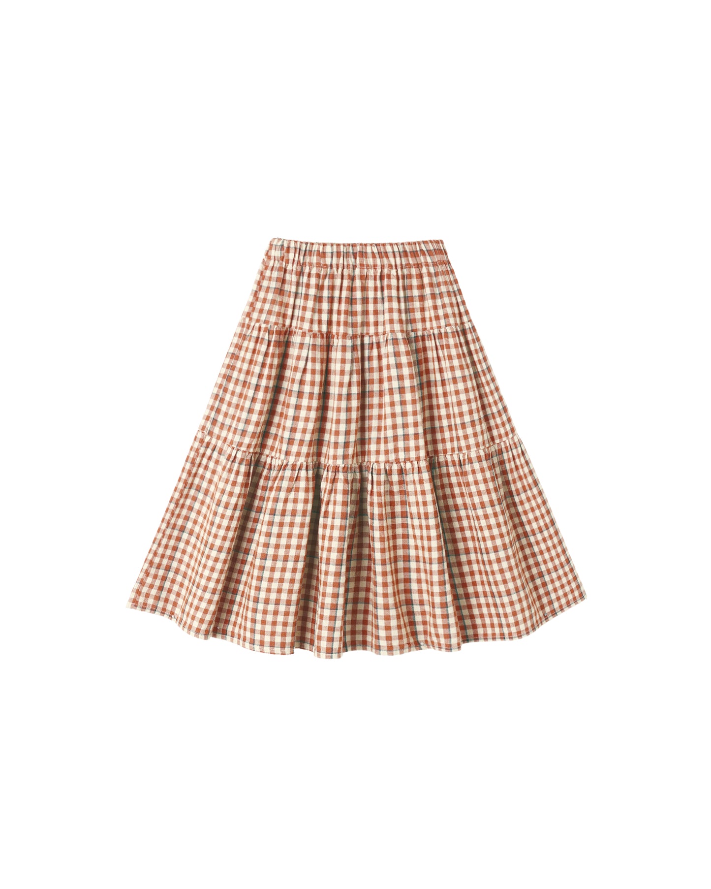 Rylee + Cru - Tiered Midi Skirt - Poppy Gingham