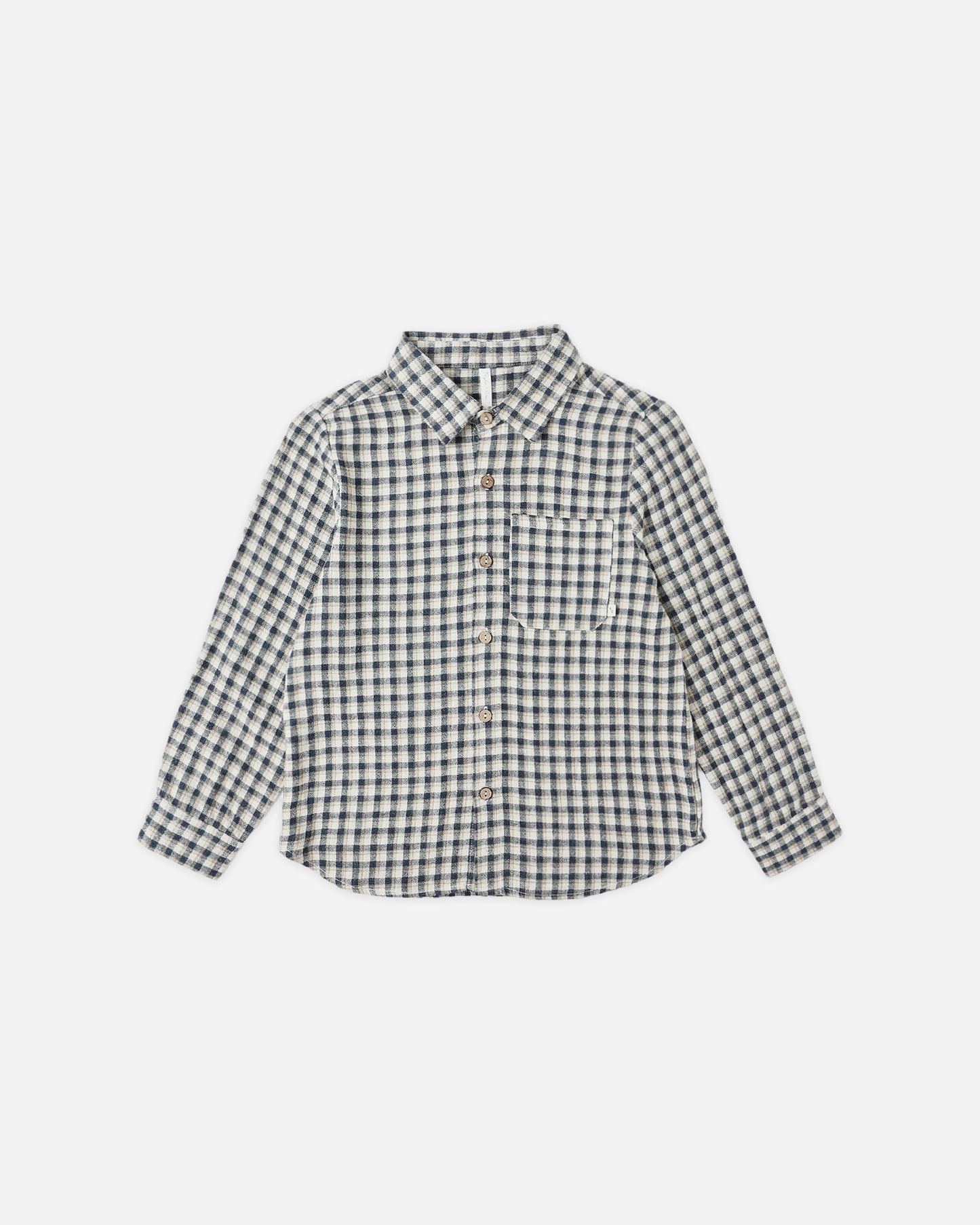 Rylee + Cru - Collared Long Sleeve Shirt - Navy Check