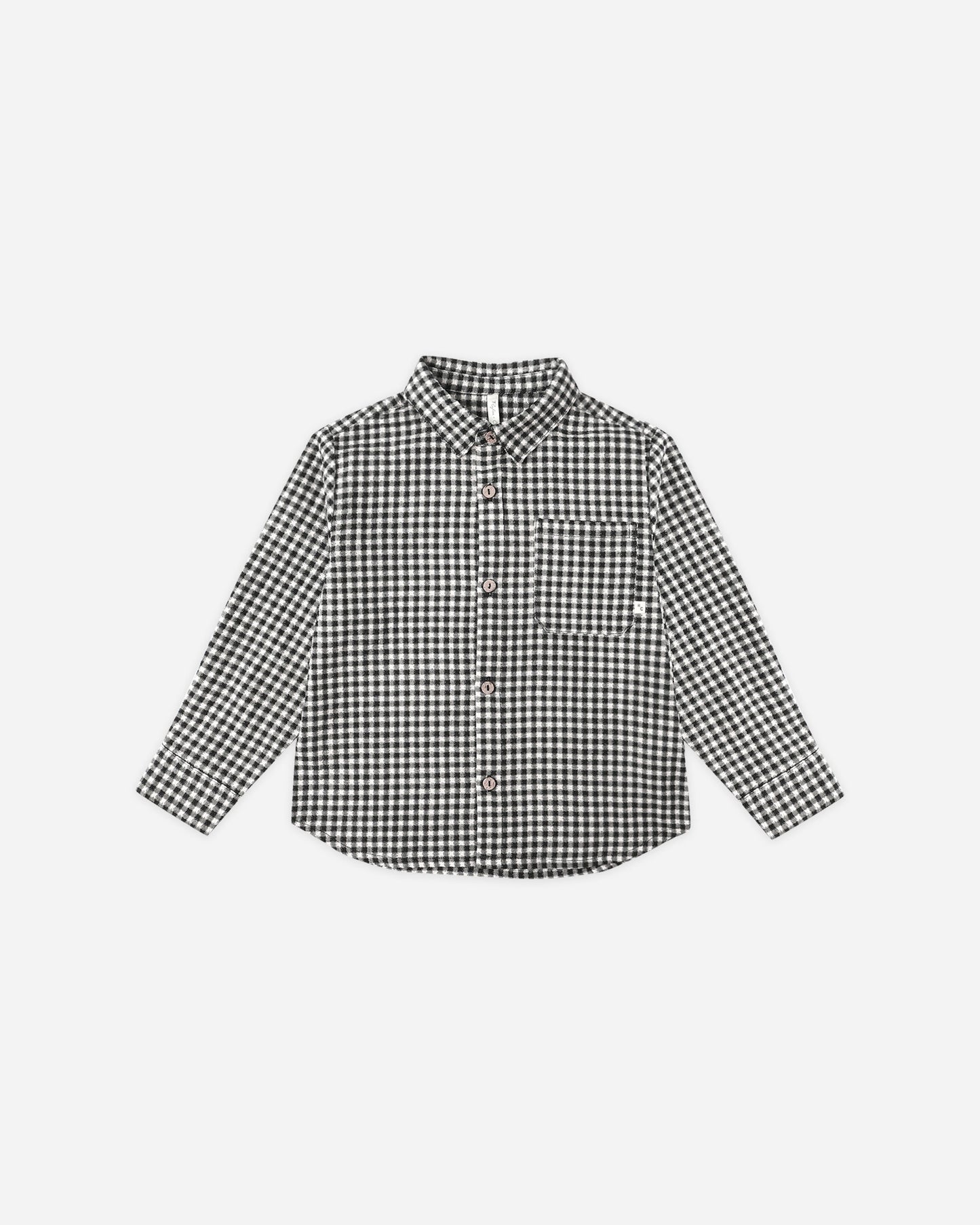 Rylee + Cru - Collared Long Sleeve Shirt - Black Gingham
