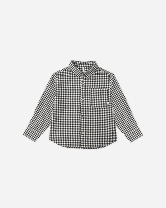 Rylee + Cru - Collared Long Sleeve Shirt - Black Gingham