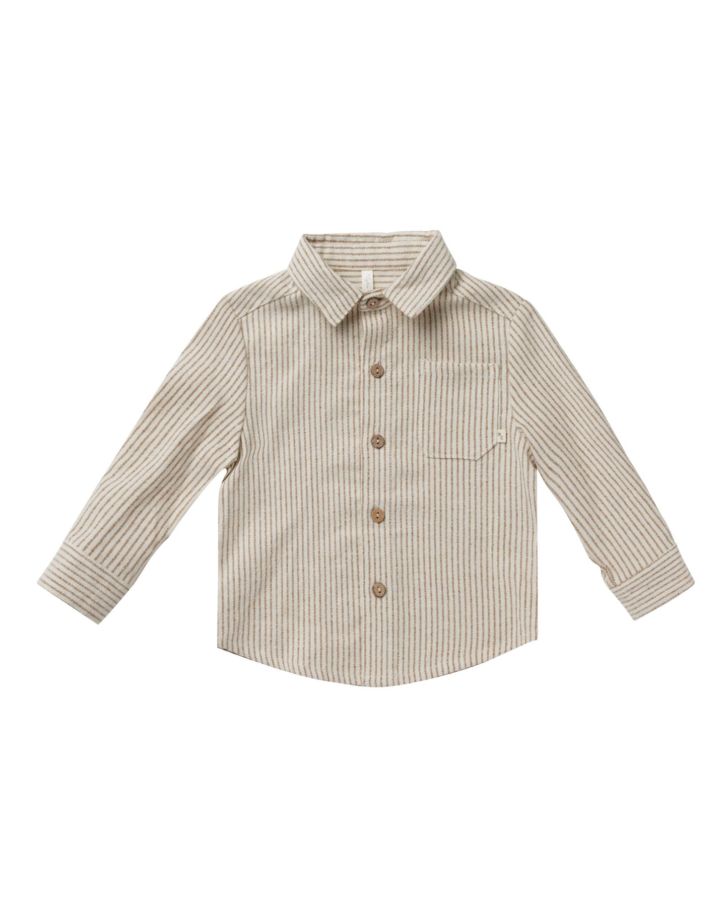 Rylee + Cru - Collared Long Sleeve Shirt - Brass Stripe