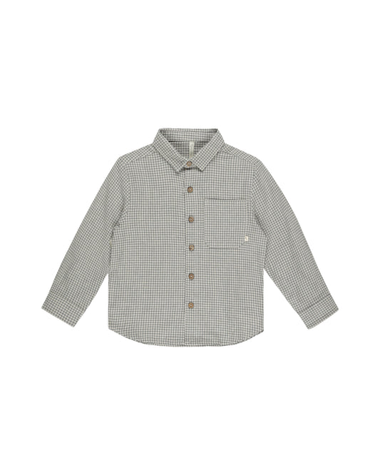 Rylee + Cru - Collared Long Sleeve Shirt - Forest Gingham