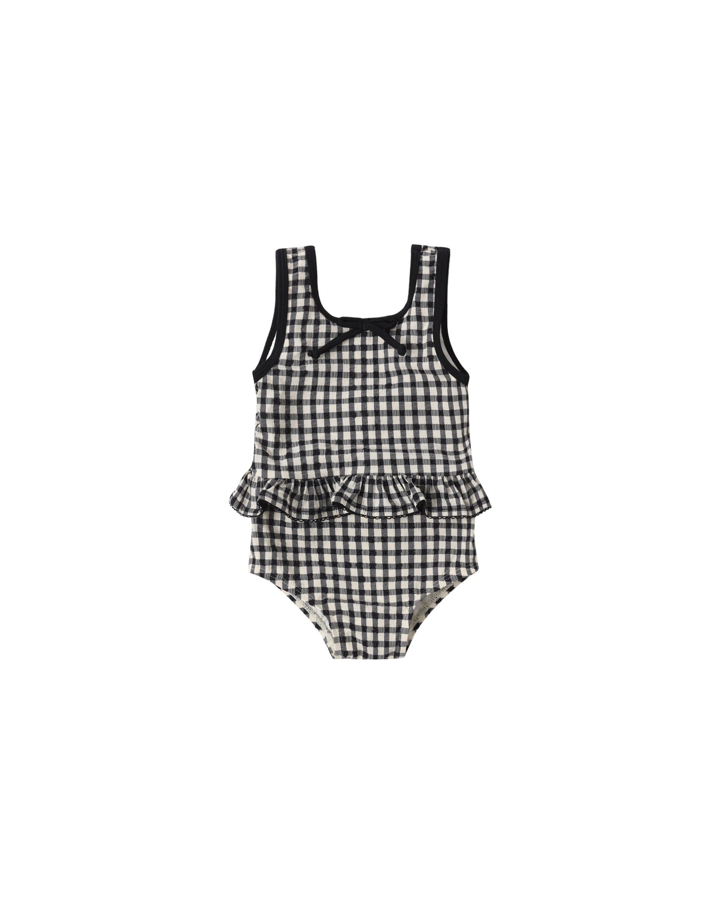 Rylee + Cru - Skirted One-Piece - Black Gingham