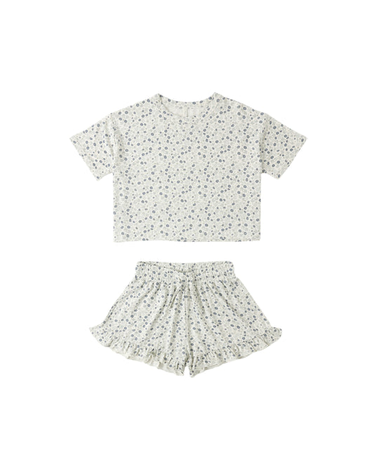 Rylee + Cru - Mosie Set - Blue Ditsy