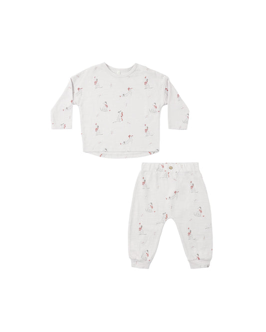 Rylee + Cru - Long Sleeve Tee + Pant Set - Dalmatian