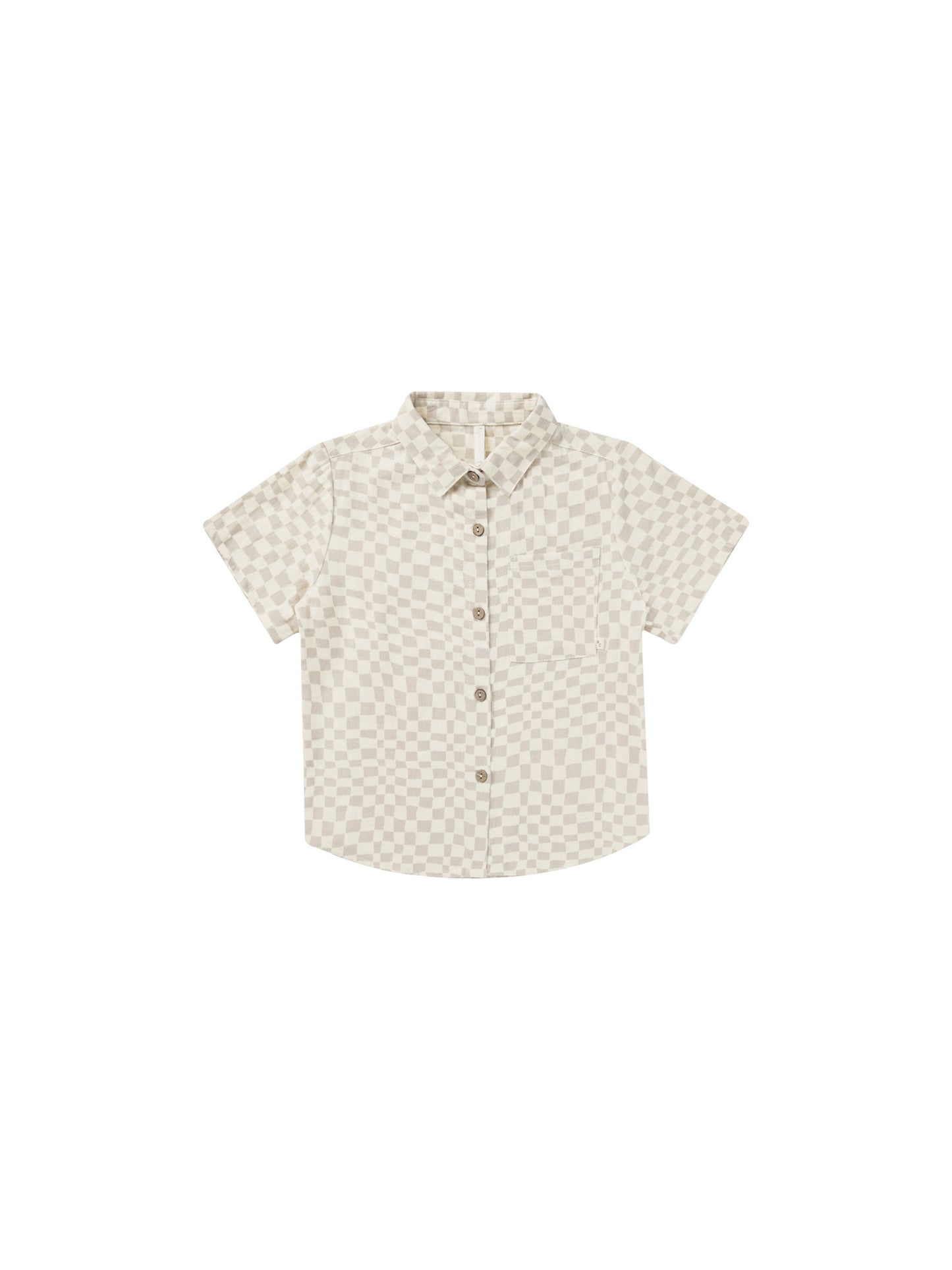 Rylee + Cru - Collared Short Sleeve Shirt - Dove Check
