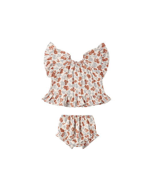Rylee + Cru - Butterfly Top + Bloomer Set - Americana Floral