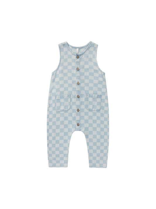 Rylee + Cru - Woven Jumpsuit - Blue Check