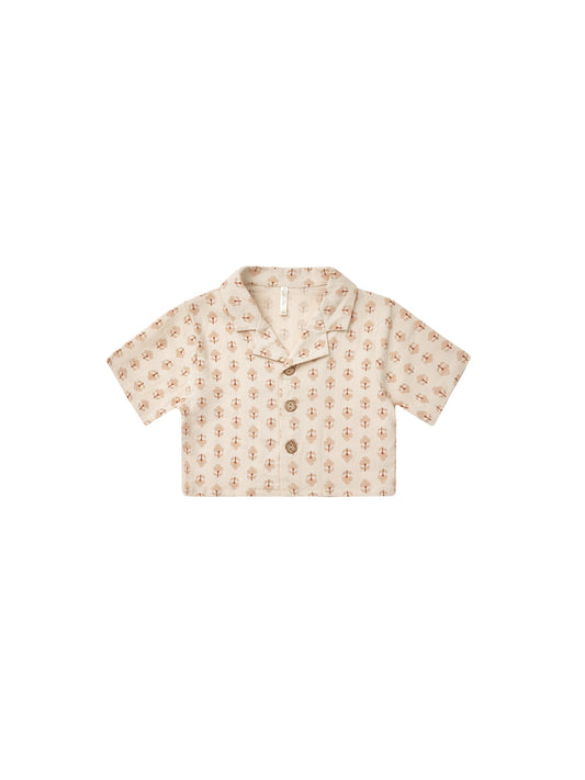 Rylee + Cru - Cropped Collared Shirt - Motif