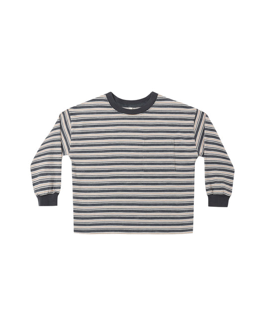 Rylee + Cru - Relaxed Long Sleeve Tee - Blue Stripe