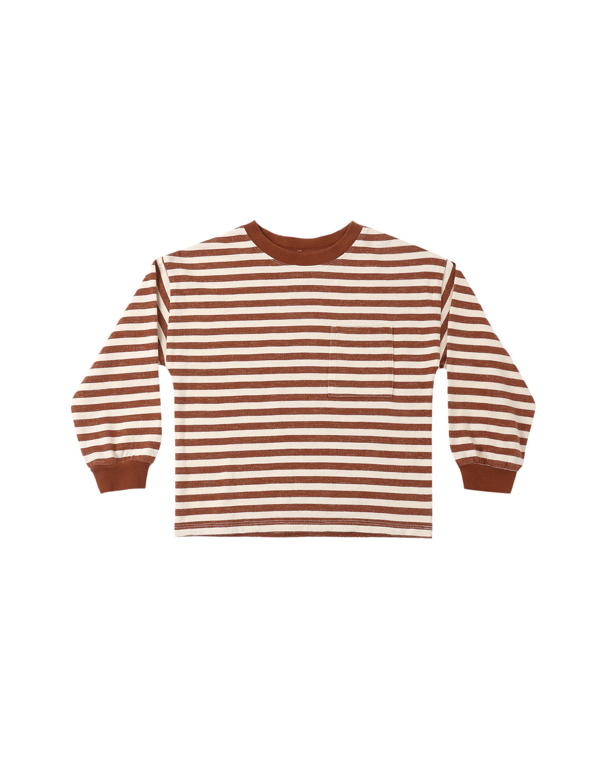 Rylee + Cru - Relaxed Long Sleeve Tee - Brick Stripe
