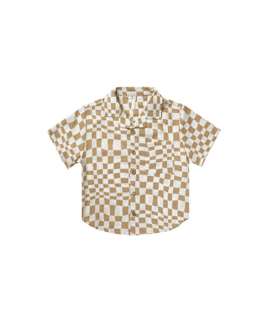Rylee + Cru - Lapel Collar Shirt - Sand Check