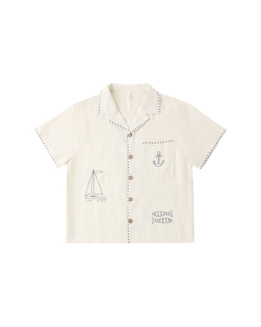 Rylee + Cru - Lapel Collar Shirt - Sailor