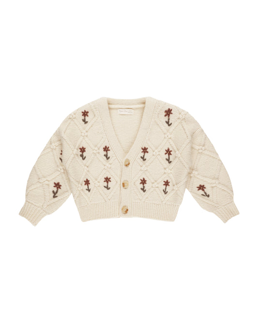 Rylee + Cru - Boxy Cardigan - Winter Floral Embroidery