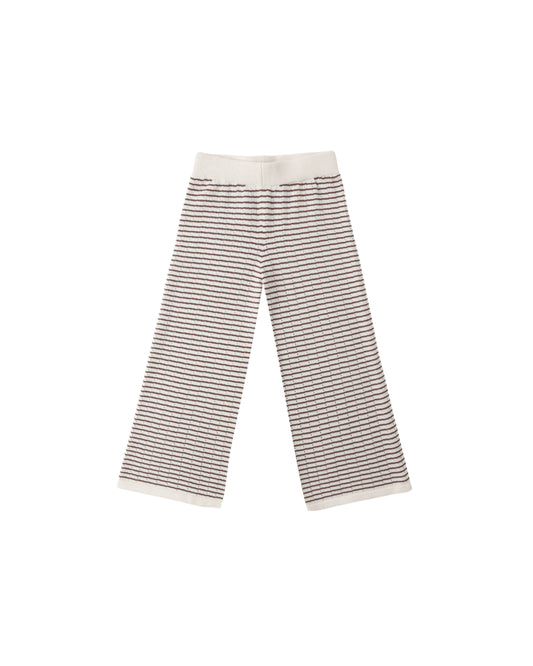 Rylee + Cru - Knit Wide Leg Pant - Chocolate Stripe