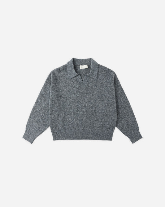 Rylee + Cru - Collared Sweater - Heathered Grey