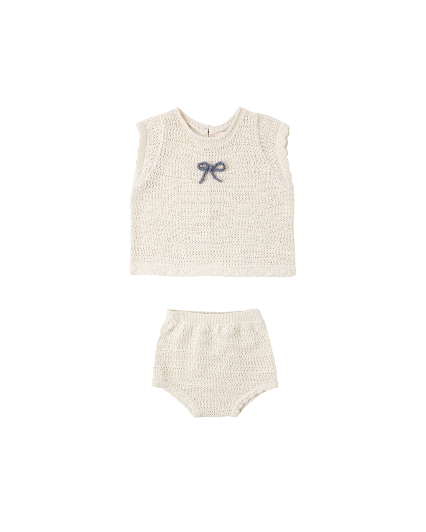 Rylee + Cru - Scallop Knit Baby Set - Natural