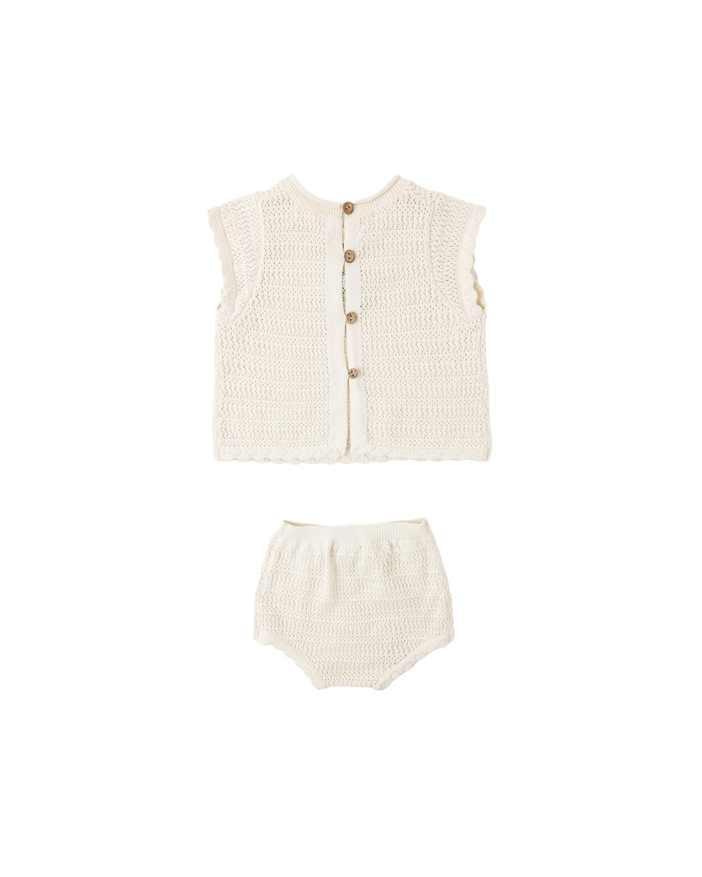 Rylee + Cru - Scallop Knit Baby Set - Natural