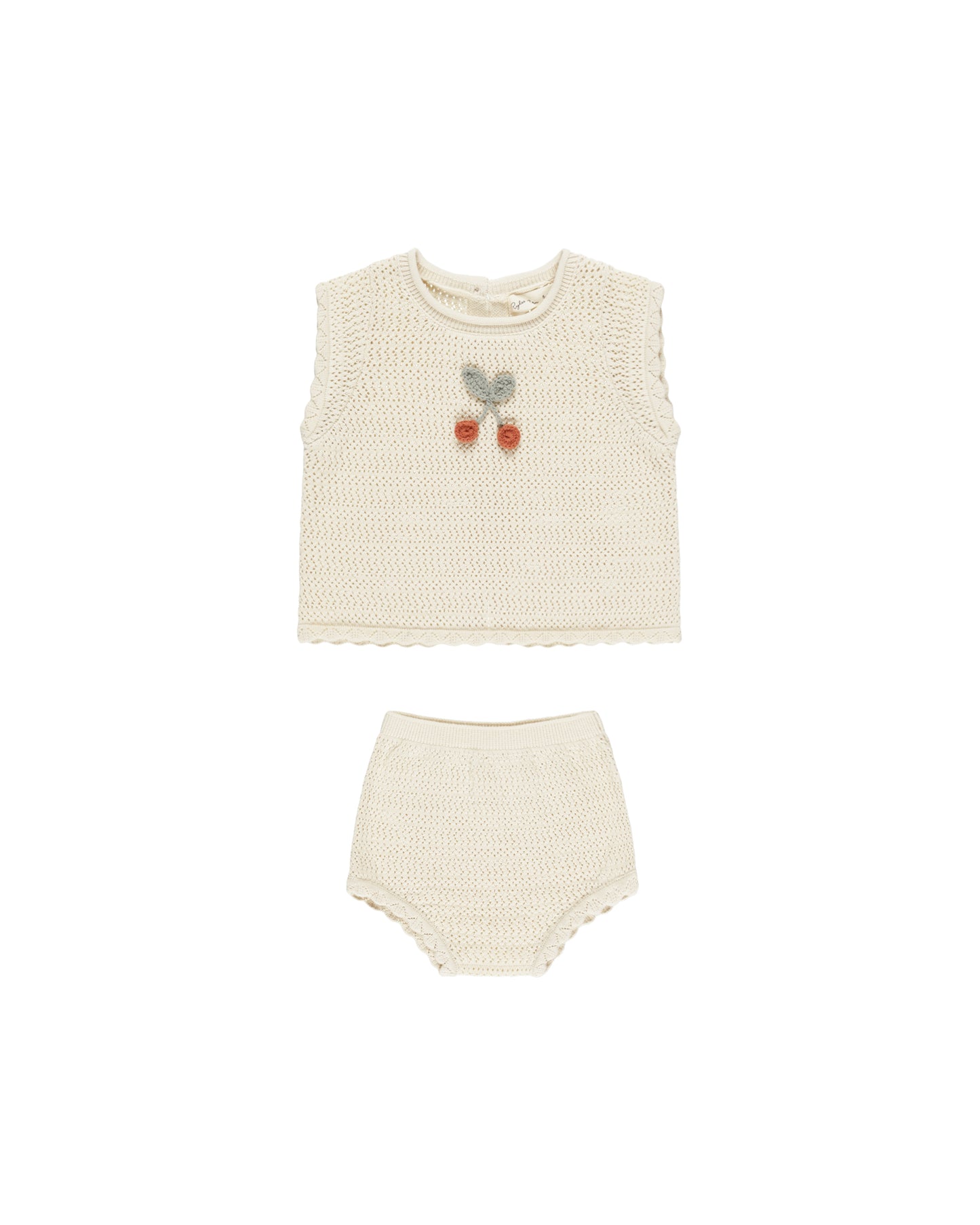 Rylee + Cru - Scallop Knit Baby Set - Cherries