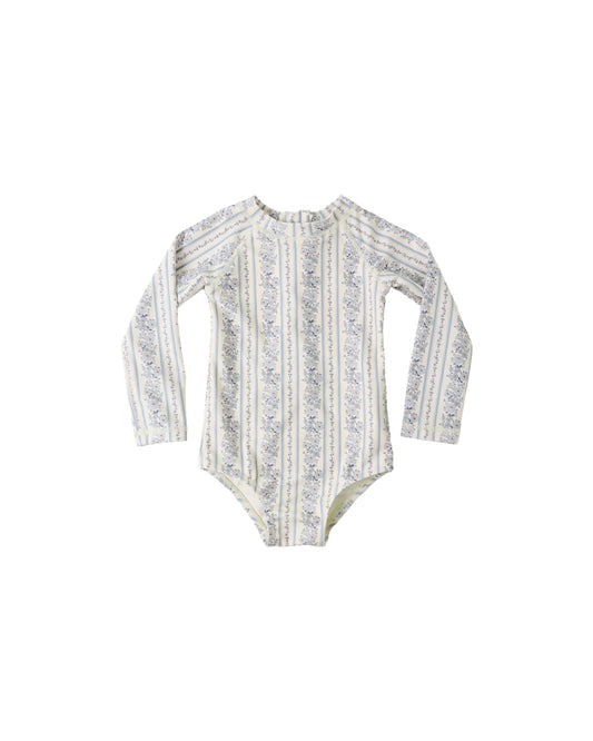 Rylee + Cru - Delphine Rashguard One-Piece - Blue Floral
