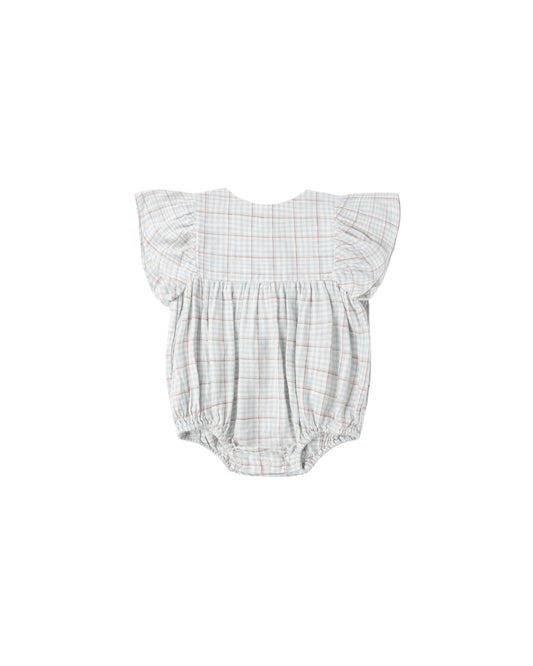 Rylee + Cru - Kalea Romper - Light Blue Plaid