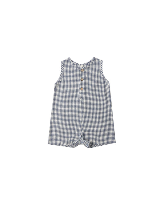 Rylee + Cru - Mavrick Romper - Marine Gingham