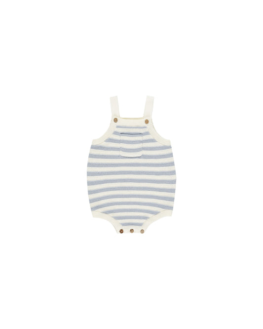 Rylee + Cru - Ashton Knit Romper - Blue Stripe