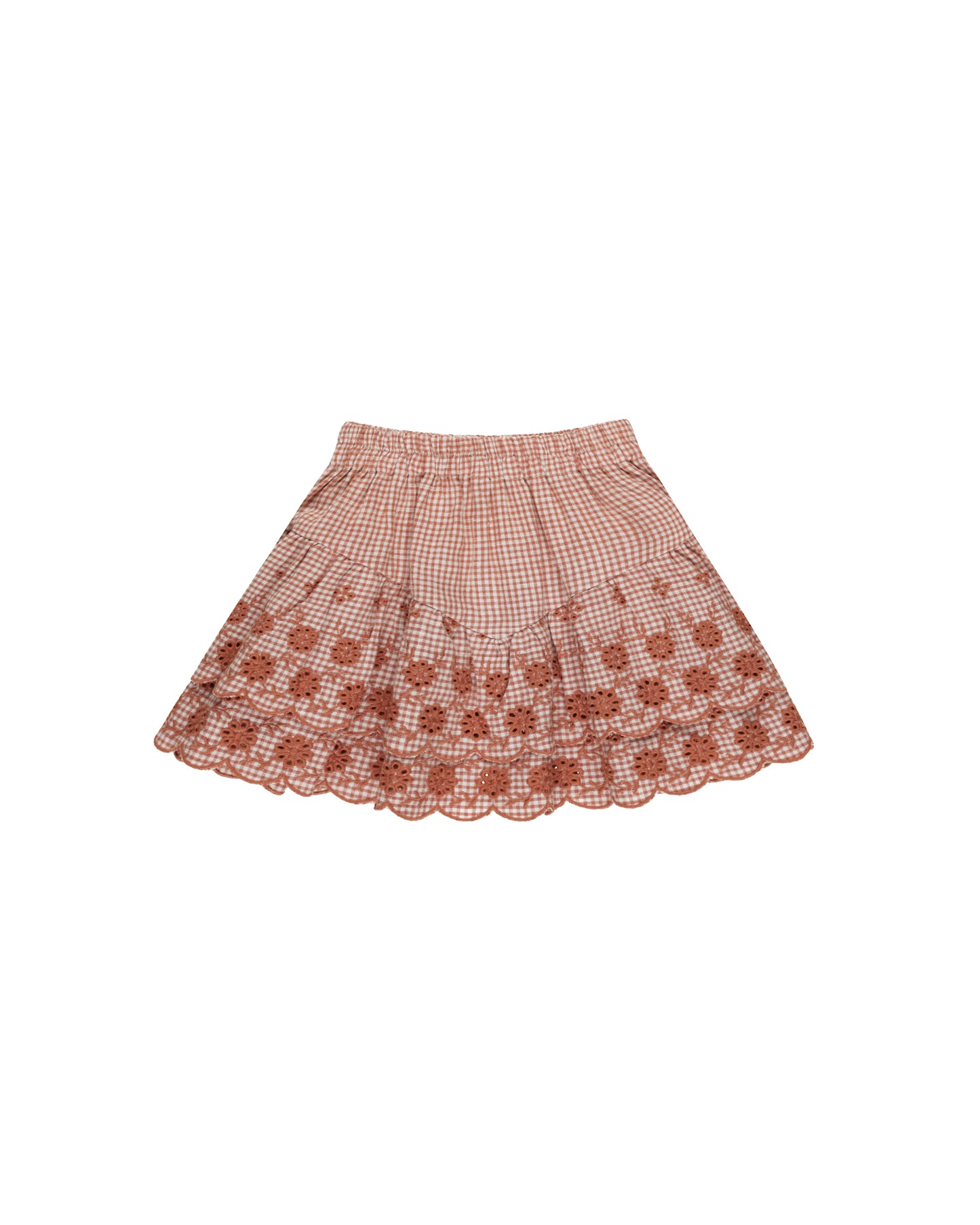 Rylee + Cru - Tiered Mini Skirt - Poppy Gingham